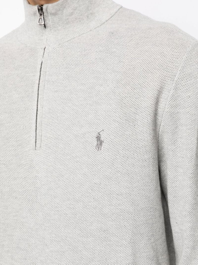 Grey Polo Pony Cotton Sweater
