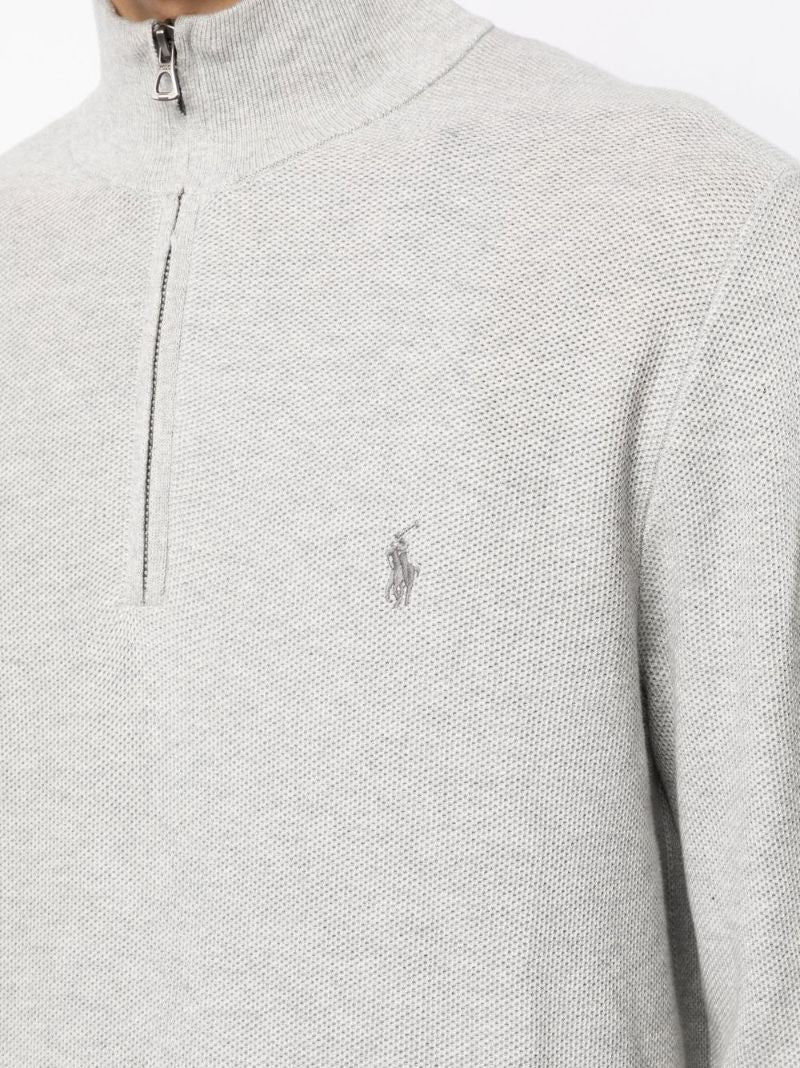 Grey Polo Pony Cotton Sweater