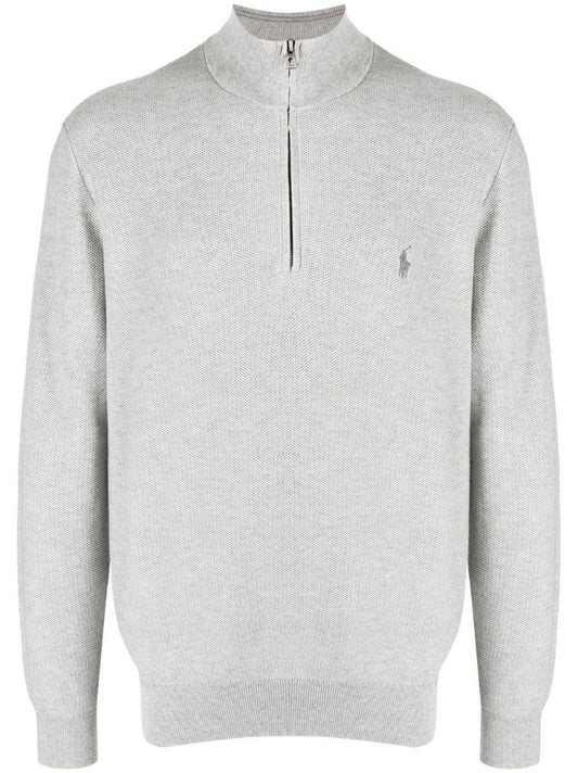 Grey Polo Pony Cotton Sweater