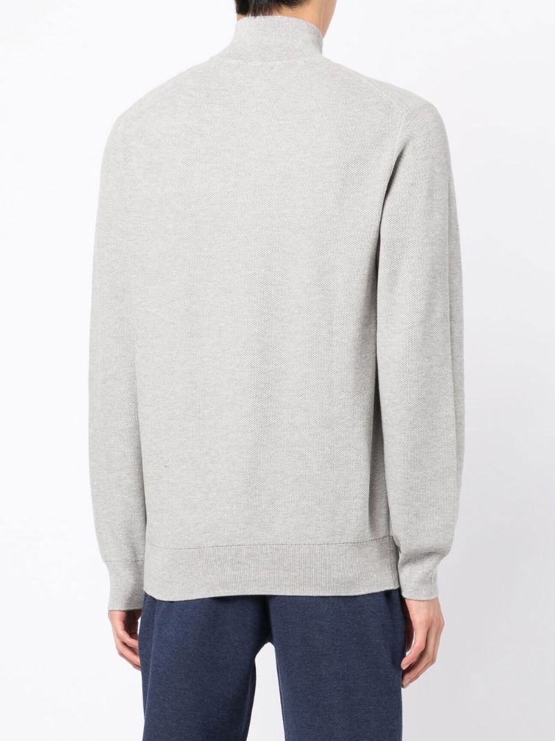 Grey Polo Pony Cotton Sweater