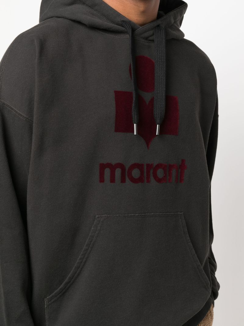 Black Logo Print Cotton Hoodie
