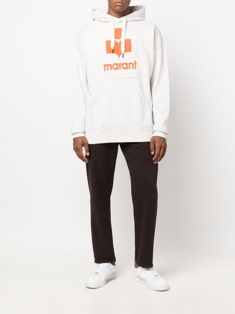 Neutral Logo Print Cotton Hoodie