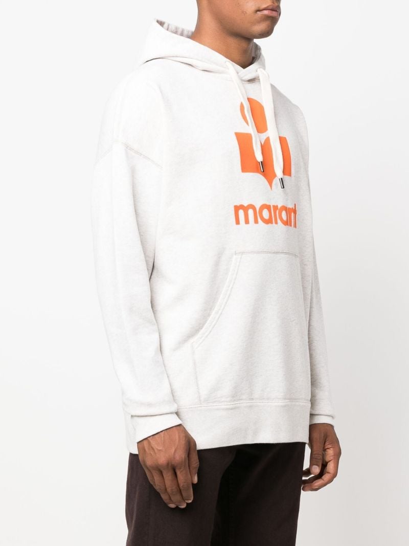 Neutral Logo Print Cotton Hoodie