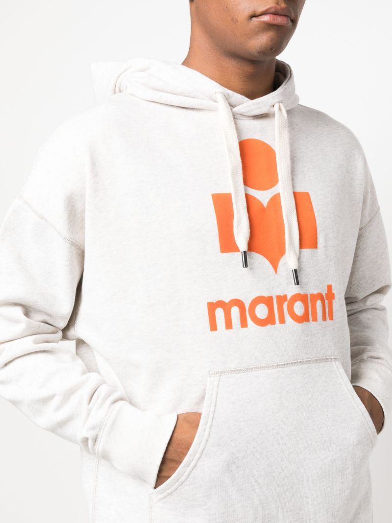 Neutral Logo Print Cotton Hoodie