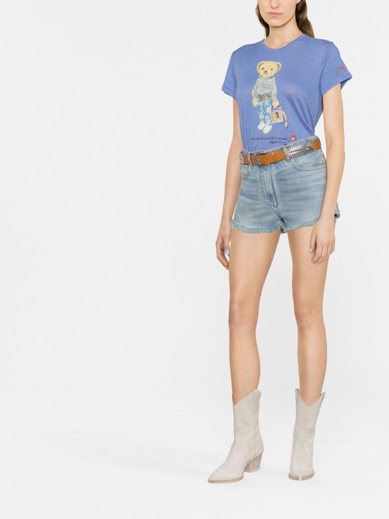 Blue Polo Bear Linen T-shirt