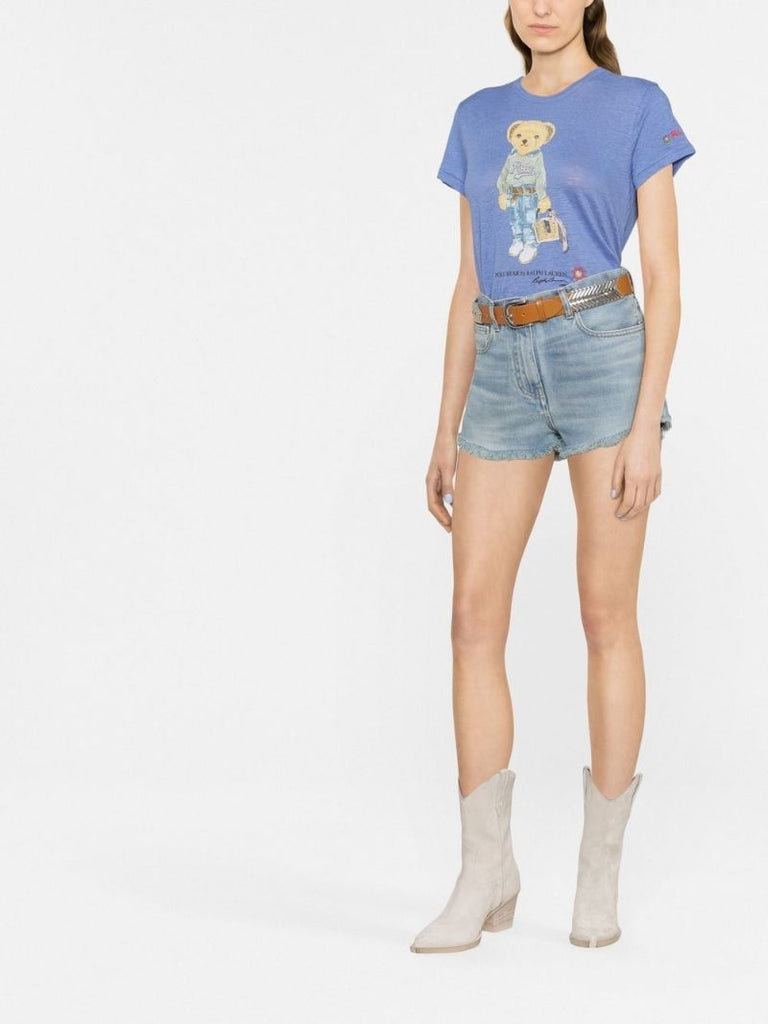 Blue Polo Bear Linen T-shirt