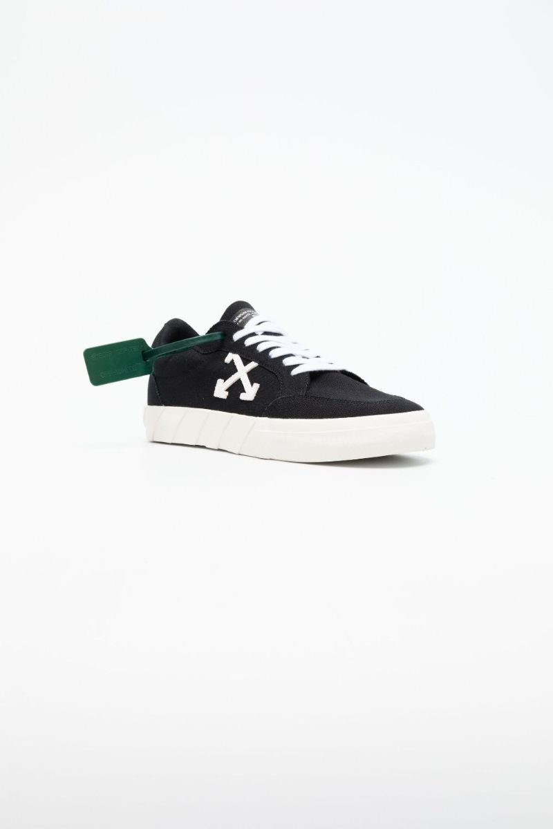 Black Vulcanised Canvas Low Top Sneakers