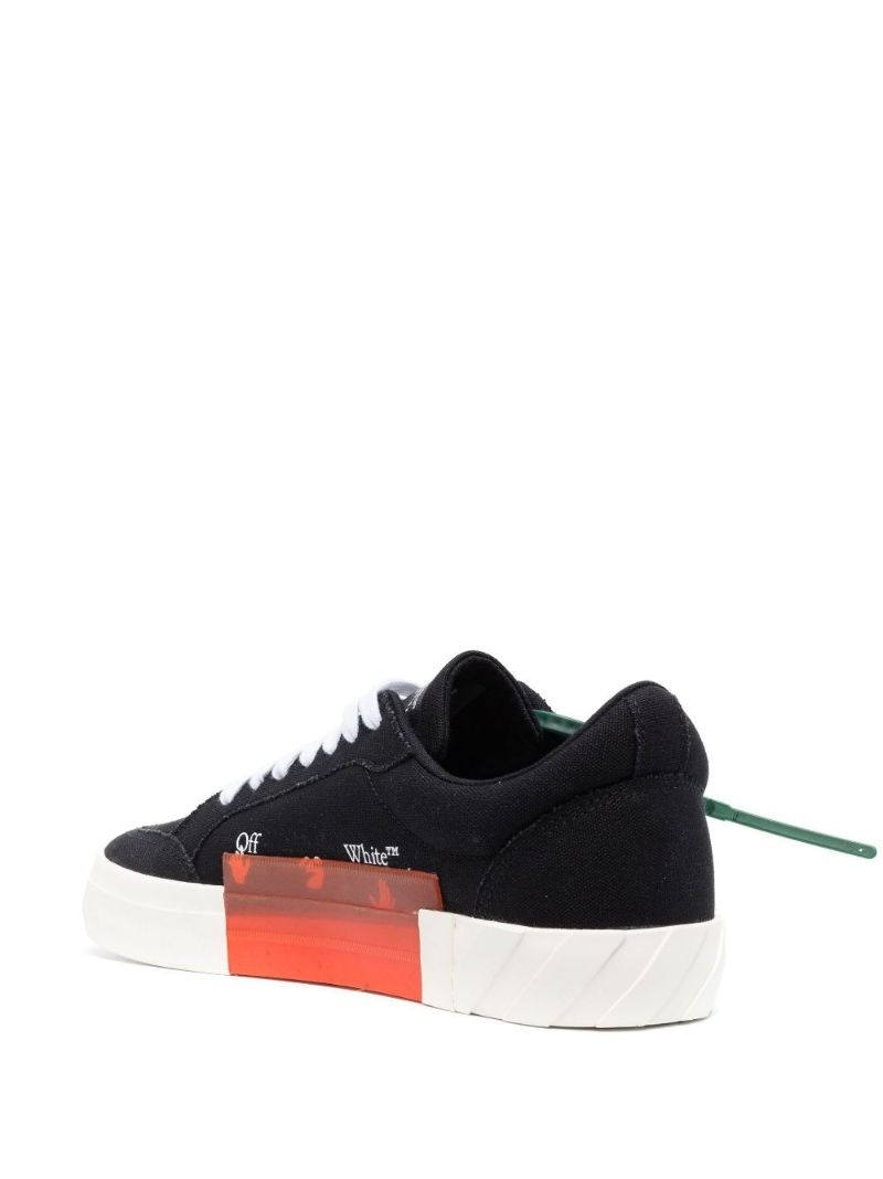 Black Vulcanised Canvas Low Top Sneakers