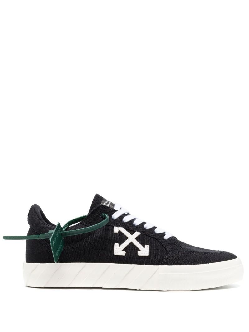 Black Vulcanised Canvas Low Top Sneakers