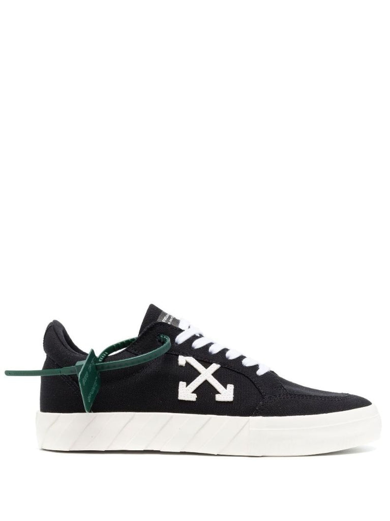 Black Vulcanised Canvas Low Top Sneakers