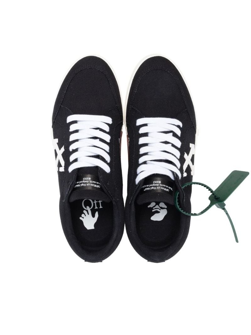 Black Vulcanised Canvas Low Top Sneakers