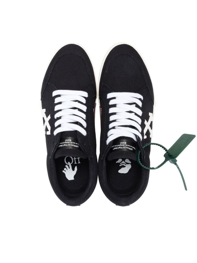 Black Vulcanised Canvas Low Top Sneakers