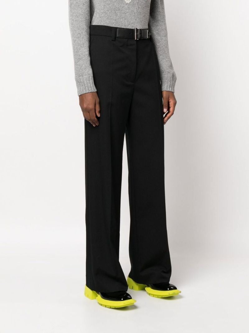 Black Belted Wool Trousers