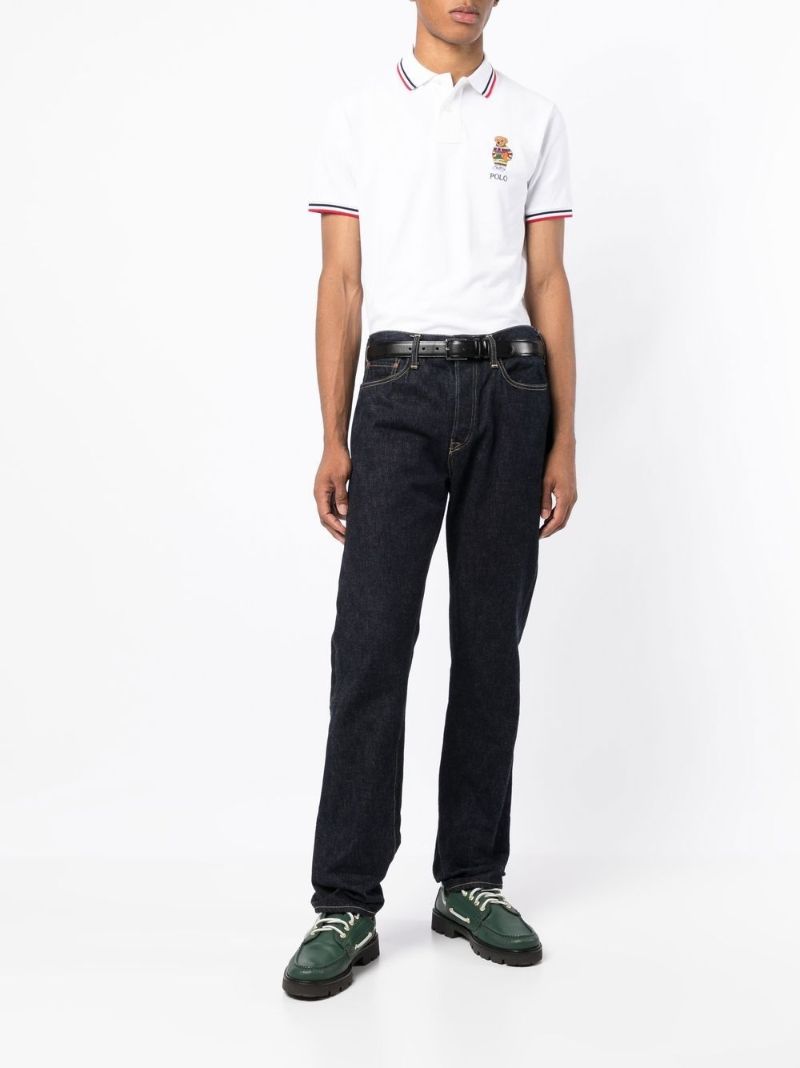 White Active Bear Cotton Polo Shirt
