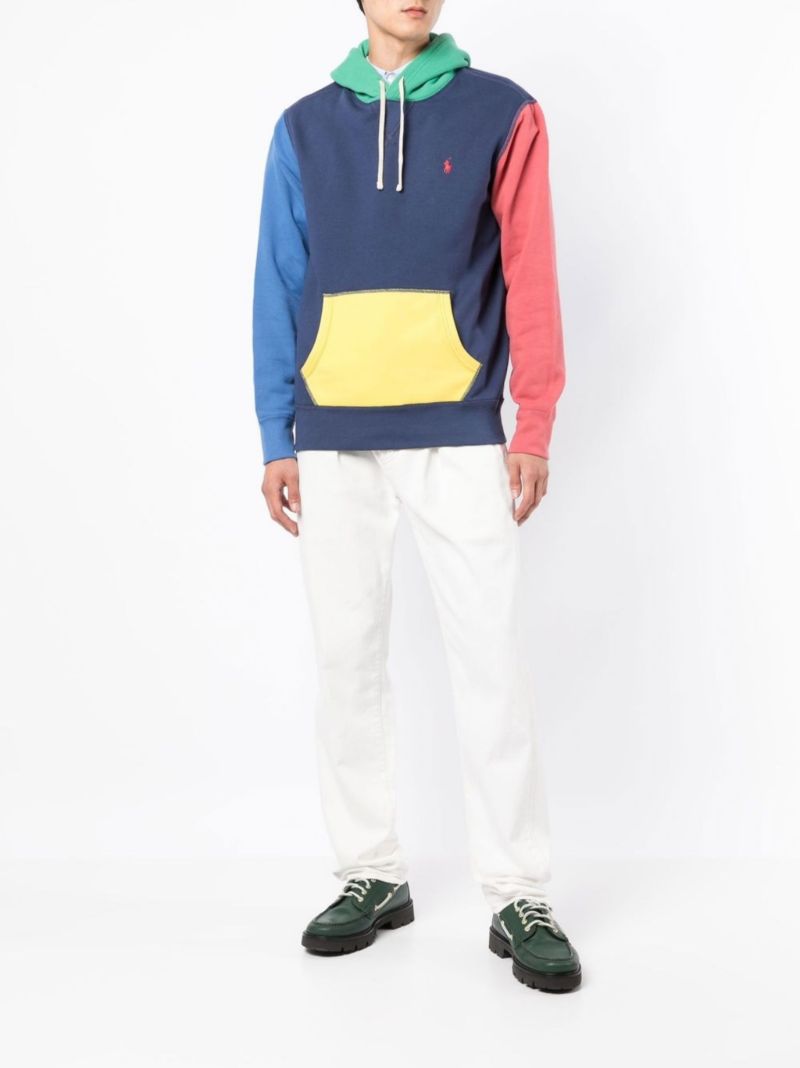 Blue Colourblock Hoodie