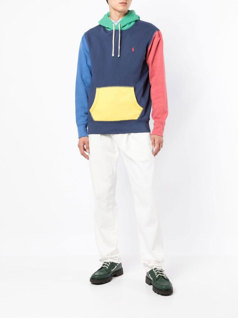 Blue Colourblock Hoodie