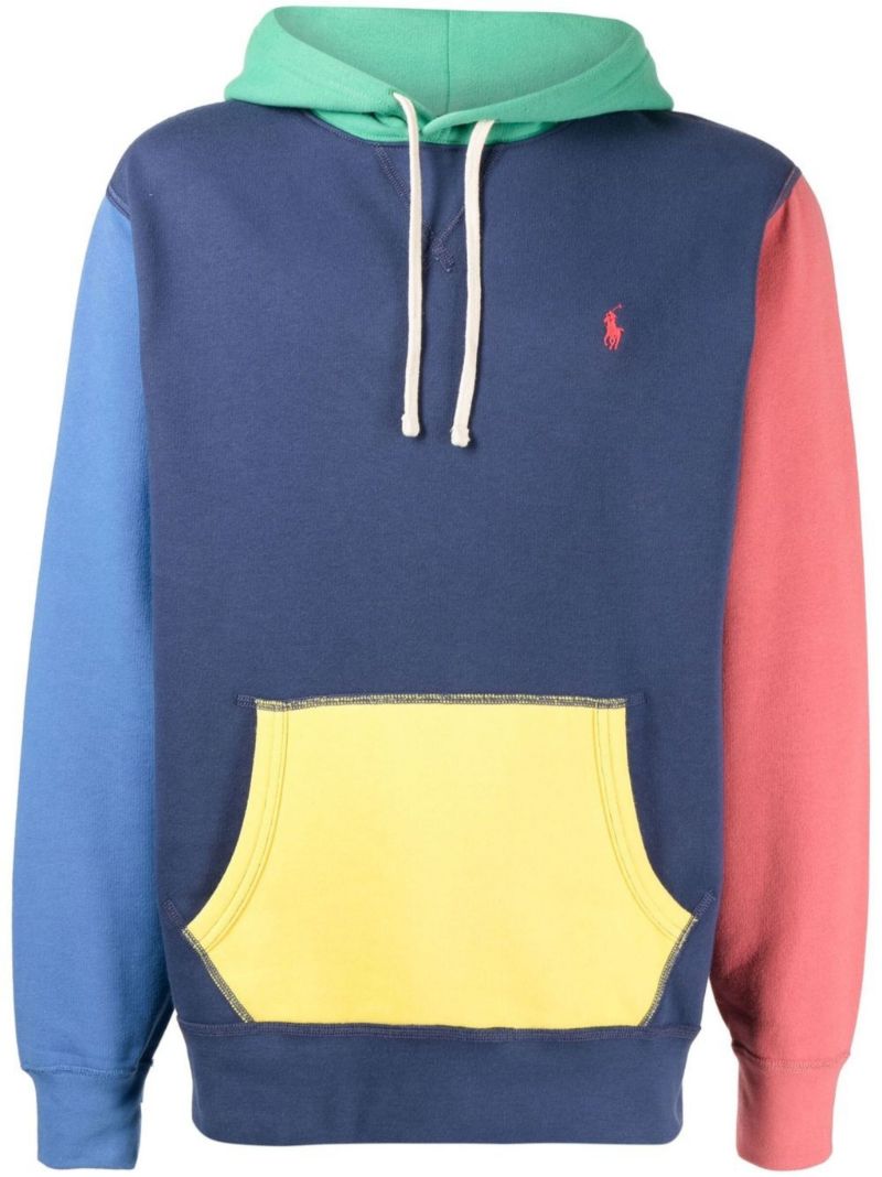 Blue Colourblock Hoodie
