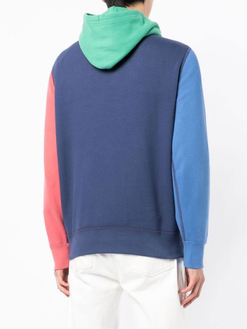 Blue Colourblock Hoodie