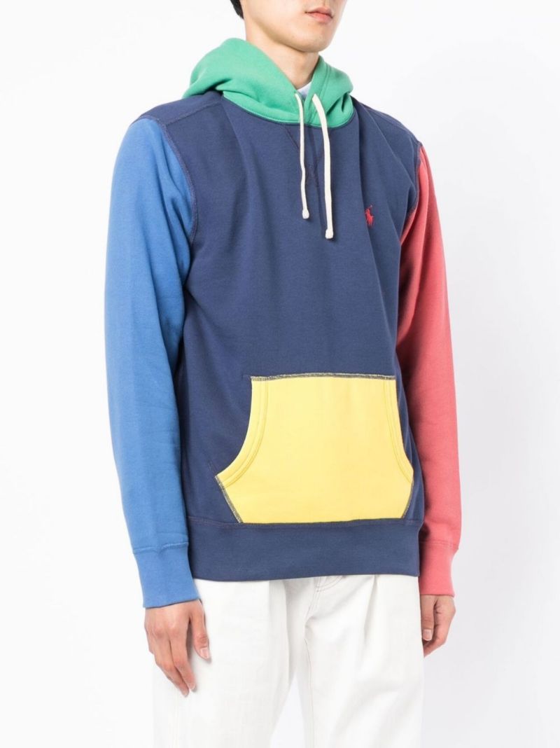 Blue Colourblock Hoodie
