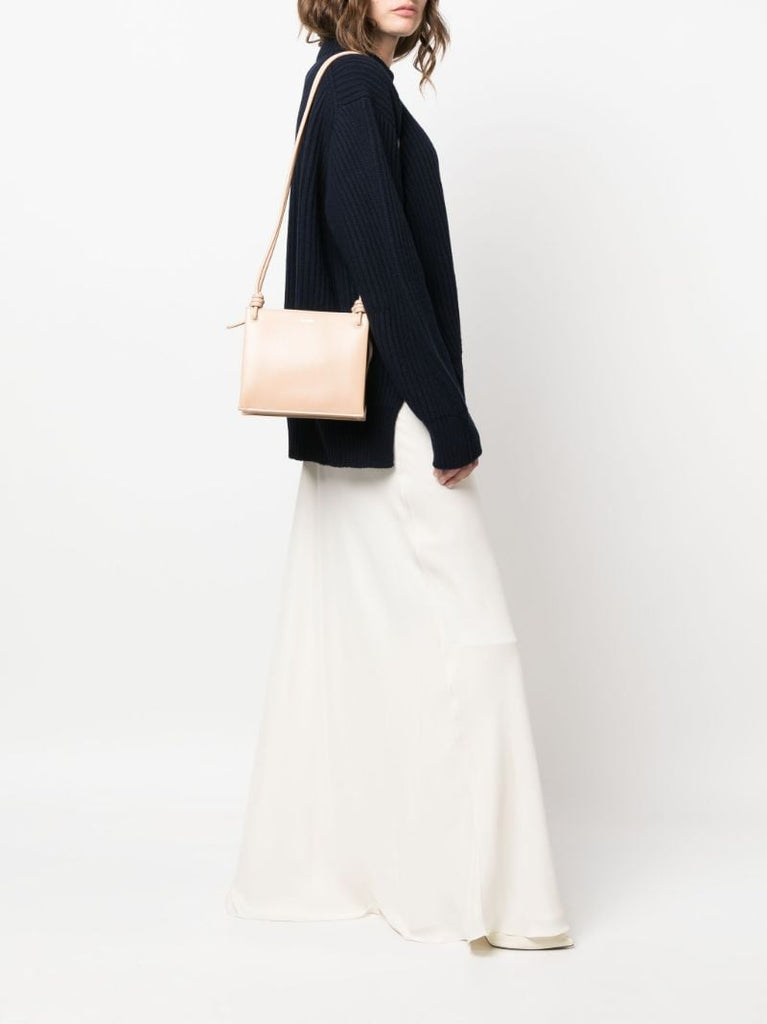 Neutral Small Leather Cross Body Bag