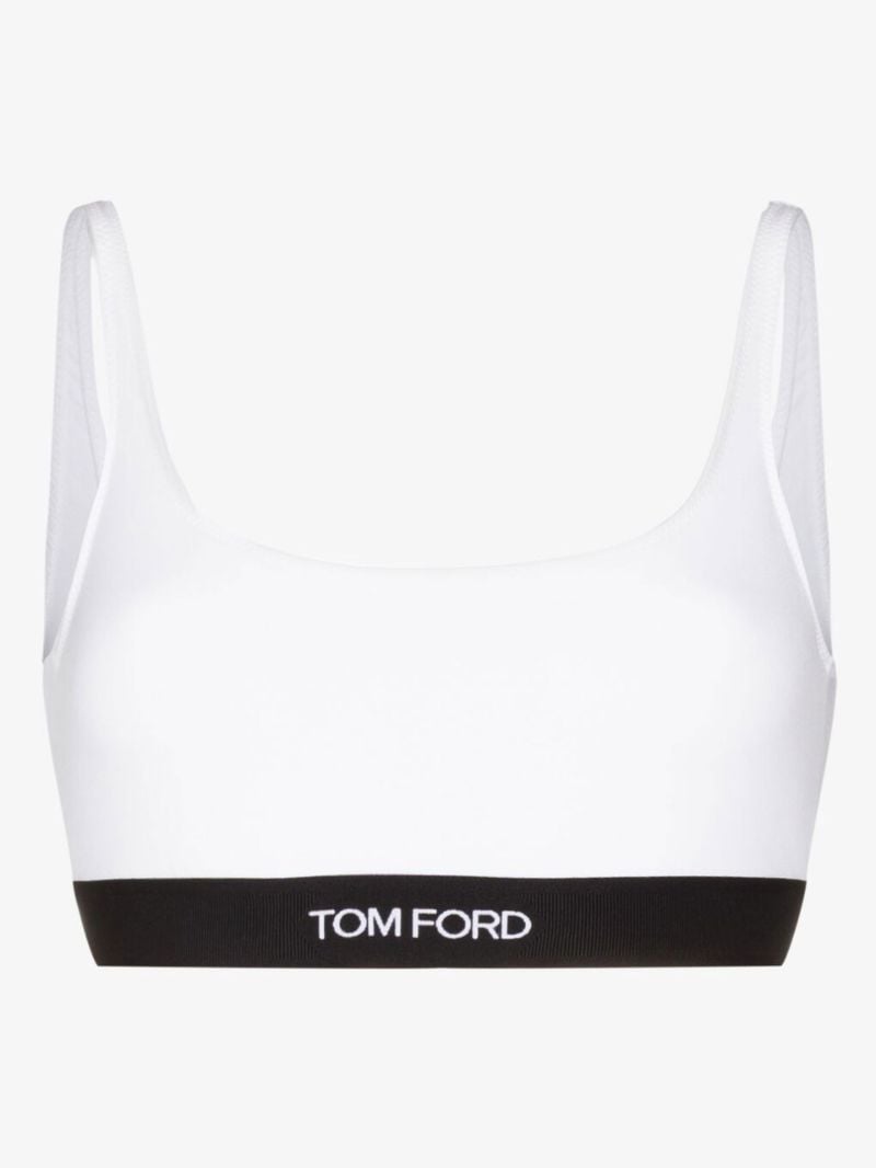 White Logo Bralette Top