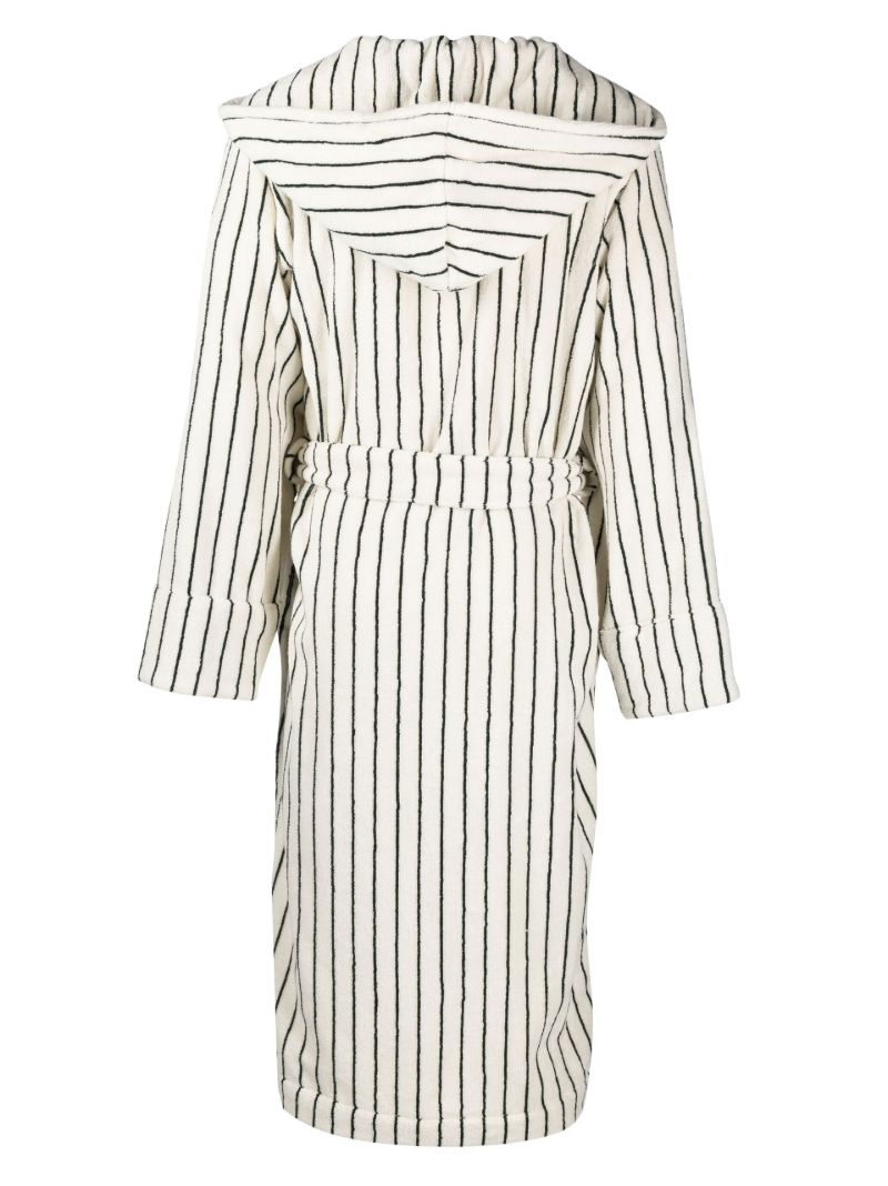 White Striped Organic Cotton Bathrobe