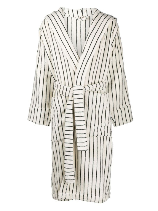 White Striped Organic Cotton Bathrobe
