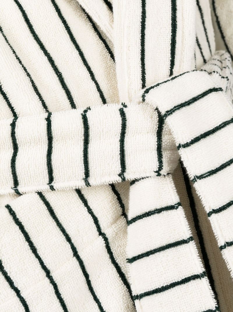 White Striped Organic Cotton Bathrobe