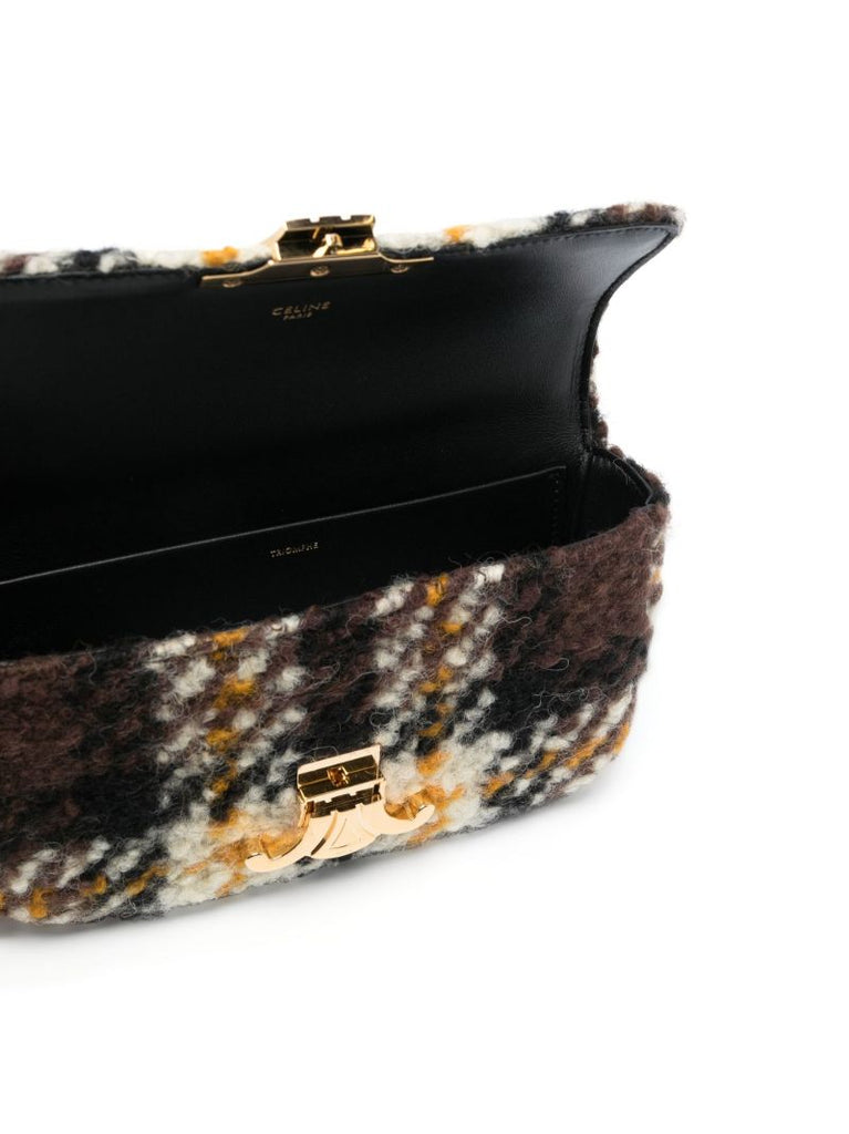 Brown Triomphe Tartan Shoulder Bag