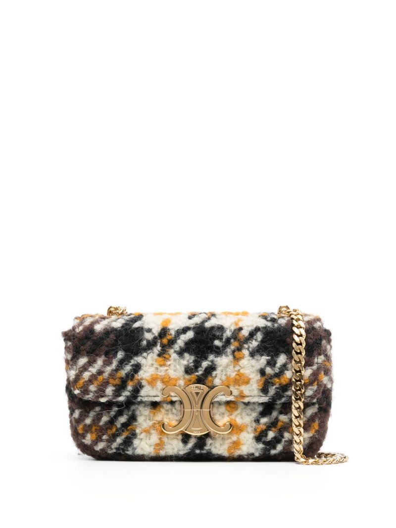 Brown Triomphe Tartan Shoulder Bag