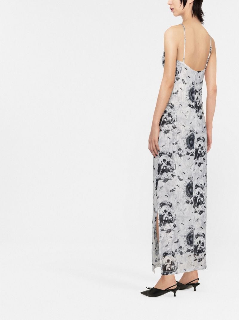 Grey Thais Graphic Print Maxi Dress