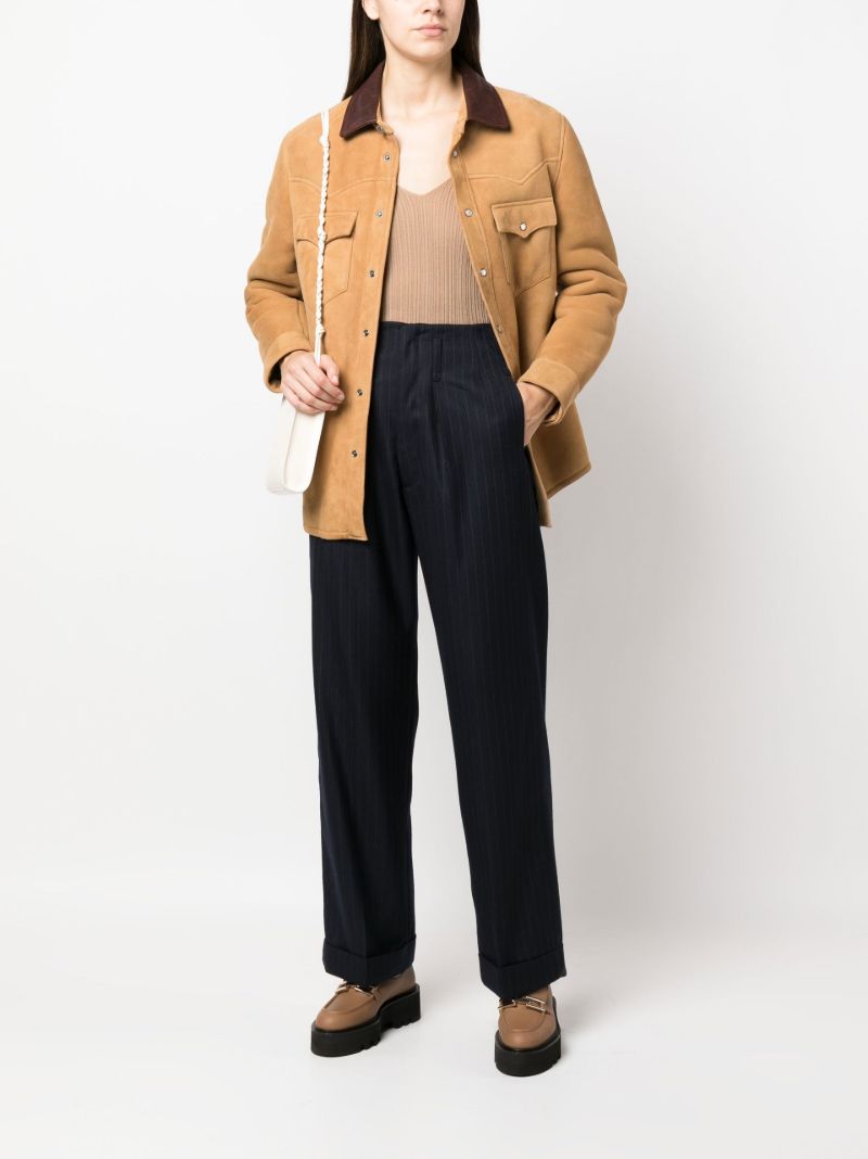 Blue Janet Pinstripe Wool Trousers