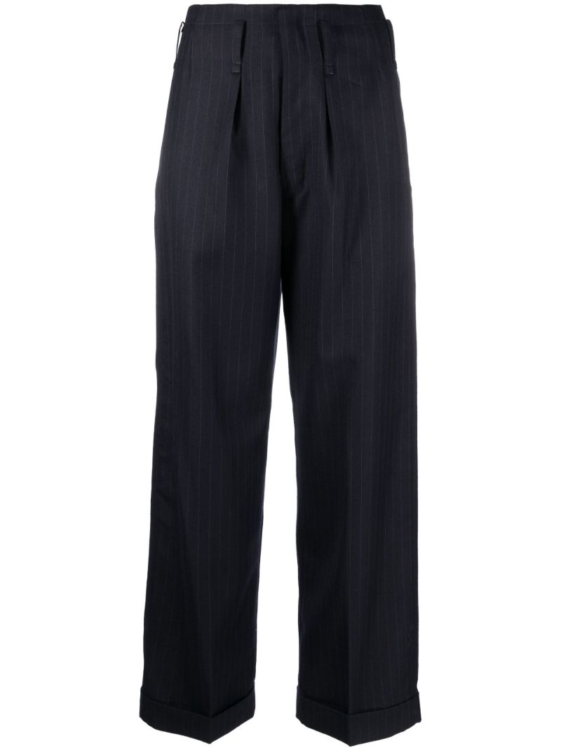 Blue Janet Pinstripe Wool Trousers