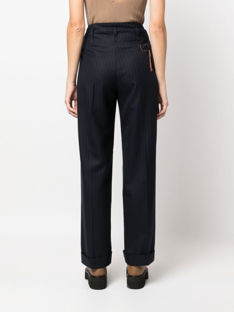 Blue Janet Pinstripe Wool Trousers