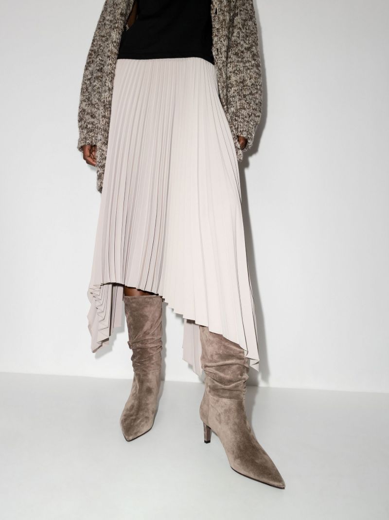 Beige 35 Monili Suede Ankle Boots