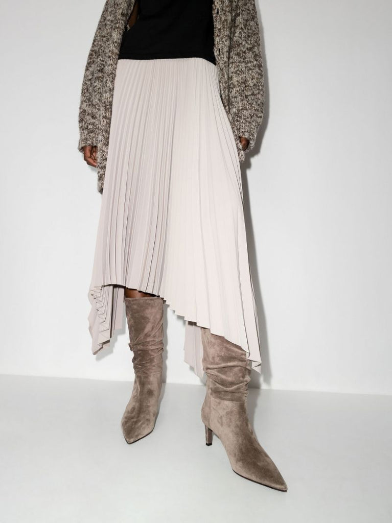 Beige 35 Monili Suede Ankle Boots