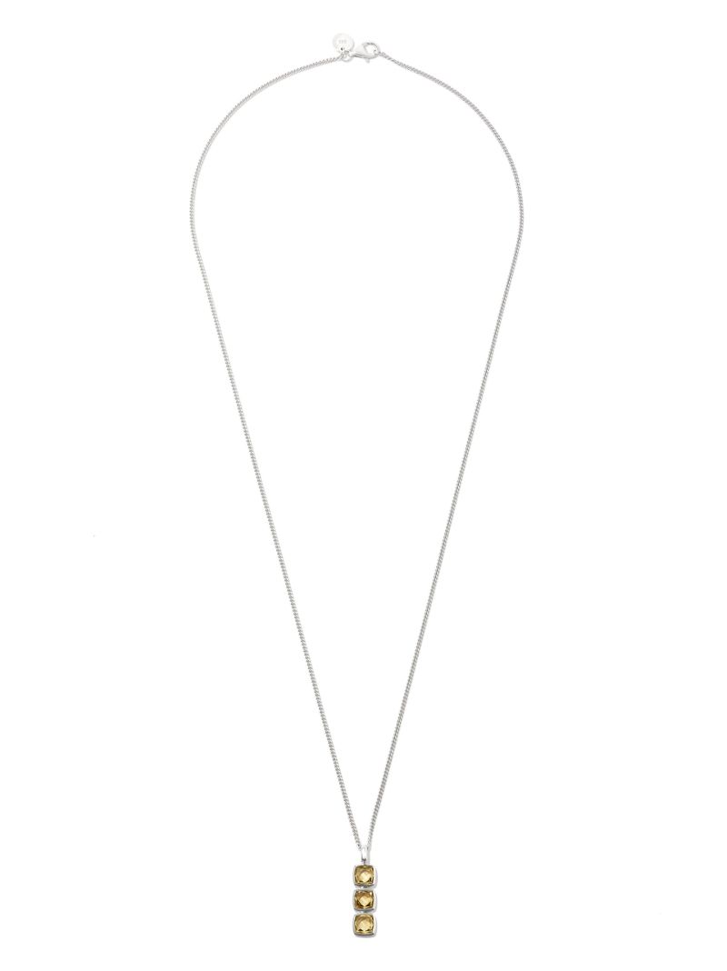 Sterling Silver Mini Cushion Quartz Necklace