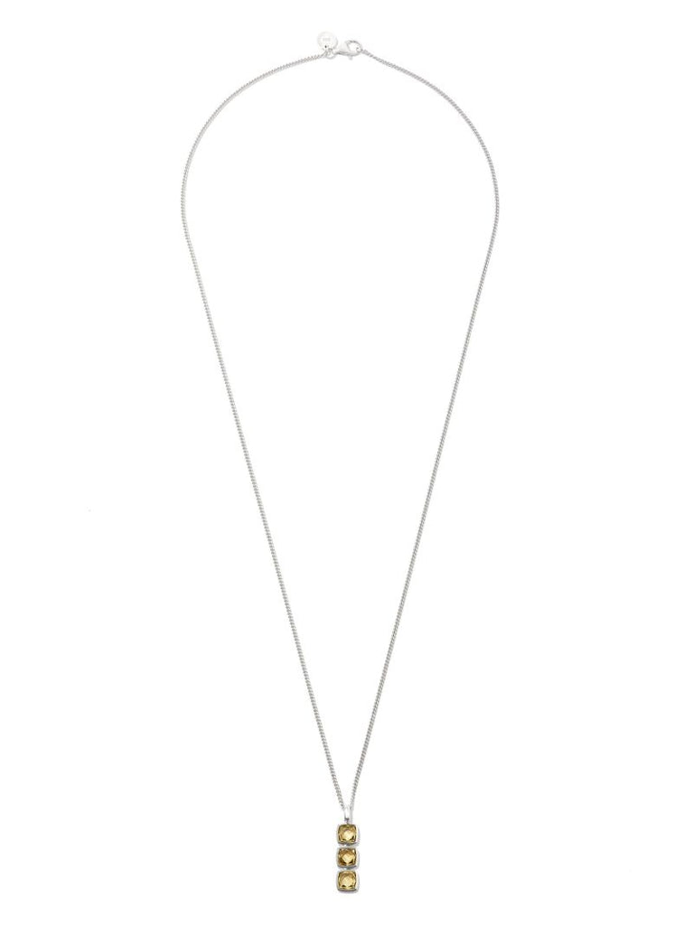 Sterling Silver Mini Cushion Quartz Necklace