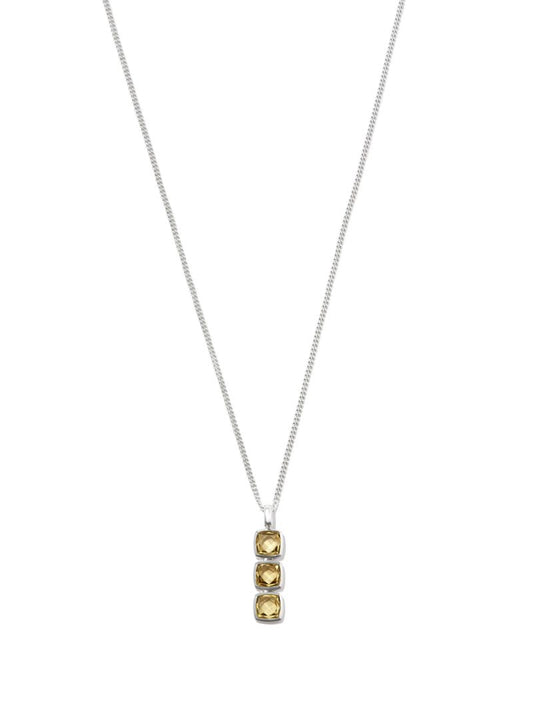 Sterling Silver Mini Cushion Quartz Necklace