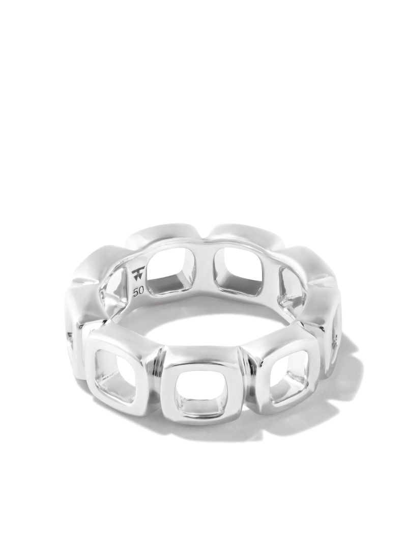 Sterling Silver Cushion Band Open Ring