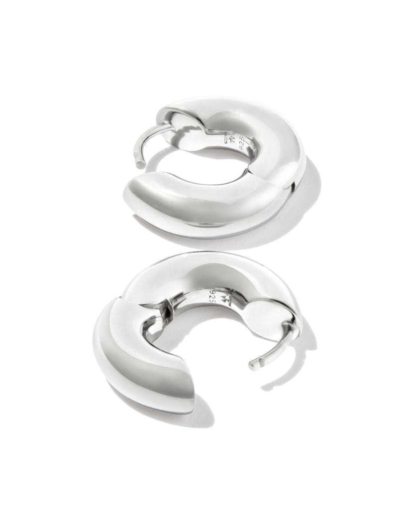 Sterling Silver Chunky Hoop Earrings