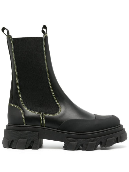 Black Leather Chelsea Boots