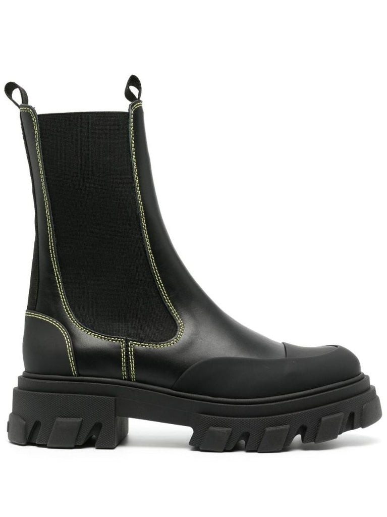 Black Leather Chelsea Boots