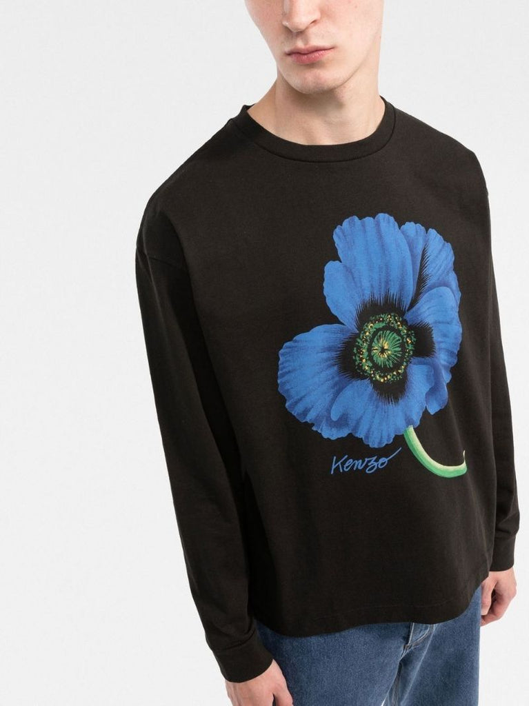 Black Boke Poppy Print Sweatshirt