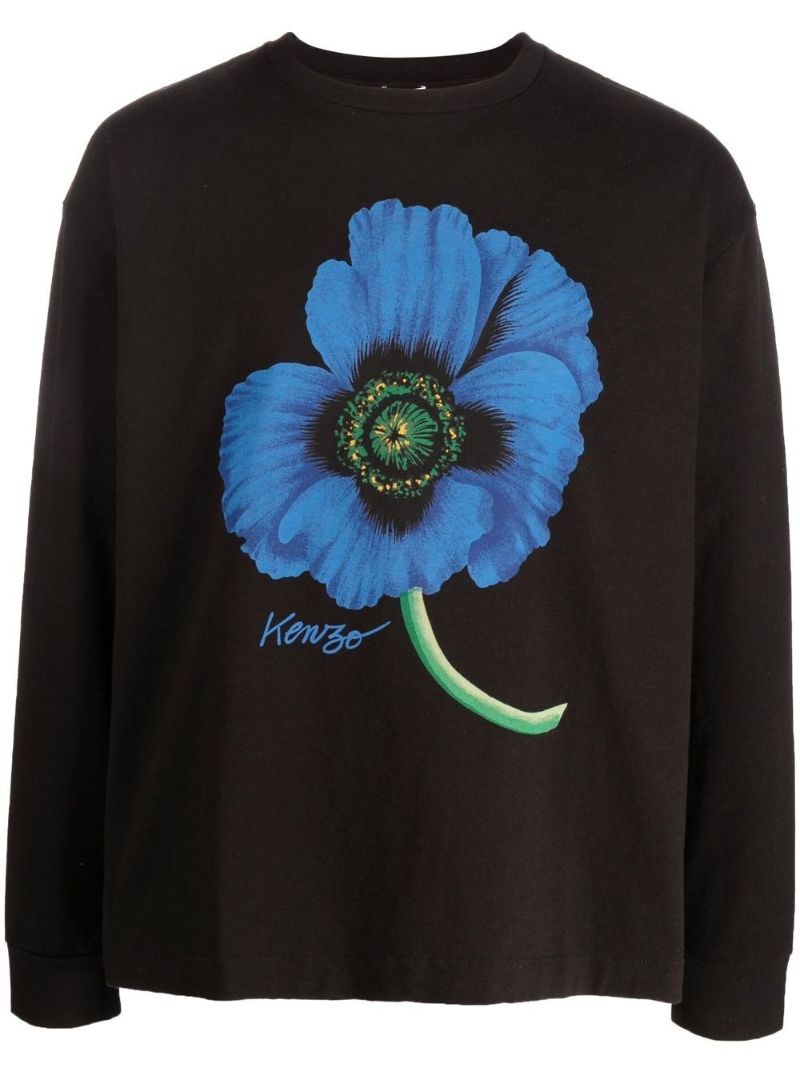 Black Boke Poppy Print Sweatshirt