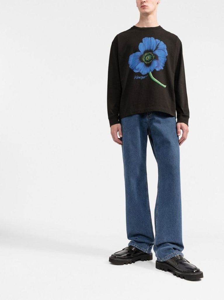 Black Boke Poppy Print Sweatshirt