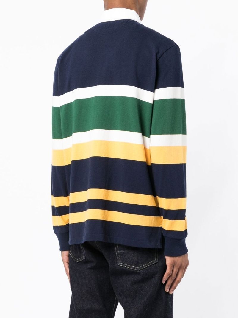 Blue Striped Logo Rugby Shirt