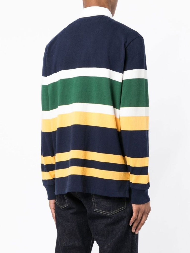 Blue Striped Logo Rugby Shirt