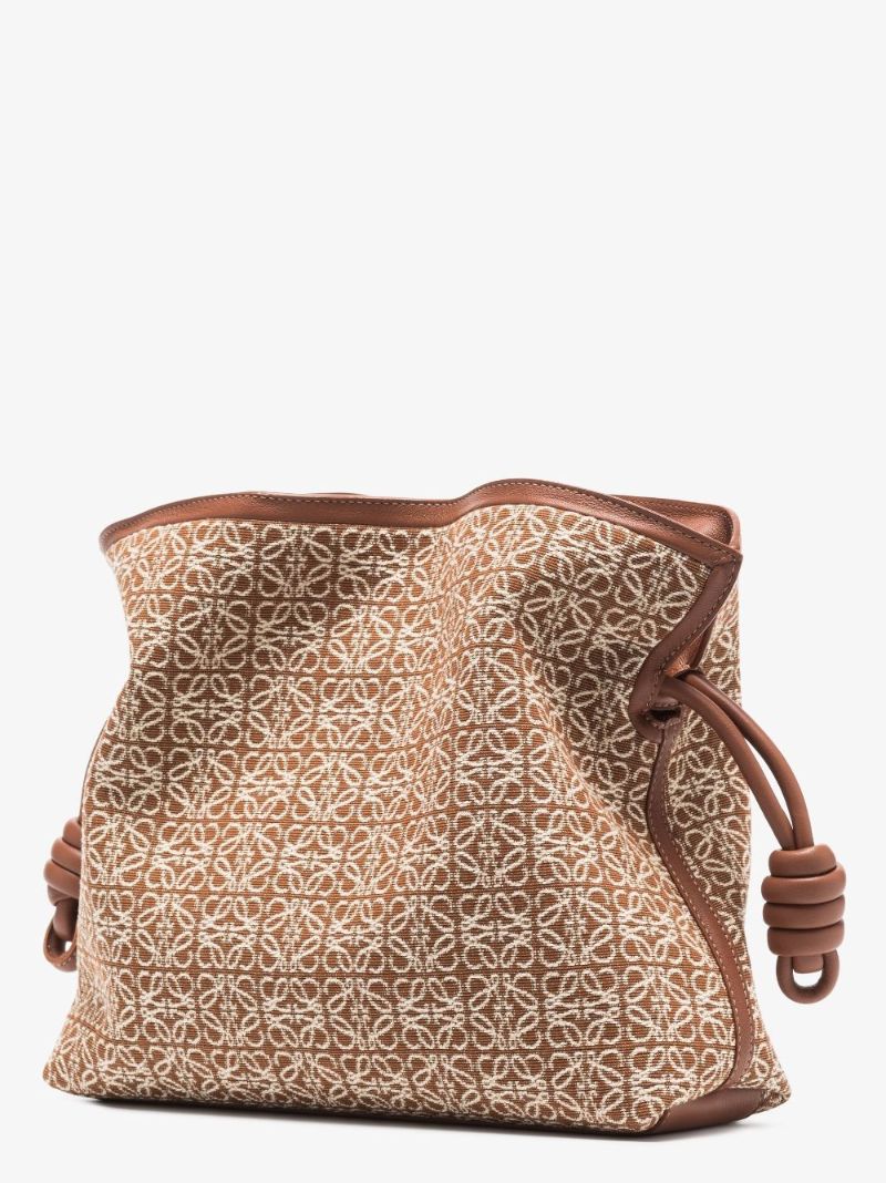 Brown Flamenco Anagram Jacquard Clutch Bag