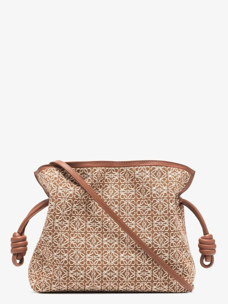 Brown Flamenco Anagram Jacquard Clutch Bag